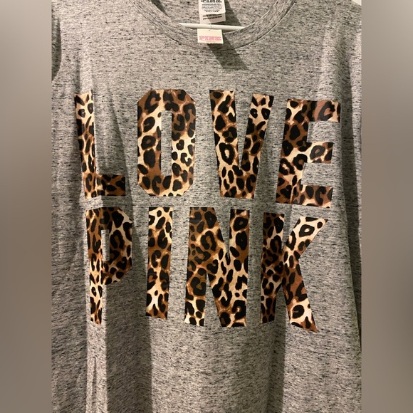 VS. PINK leopard tee -oversized X-small NWT - Picture 2 of 6